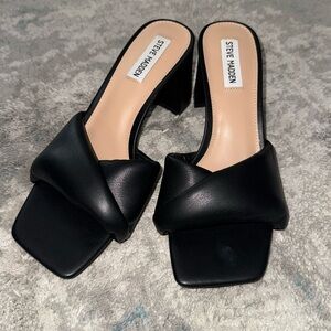 Steve Madden Sway Black Slip On Heels